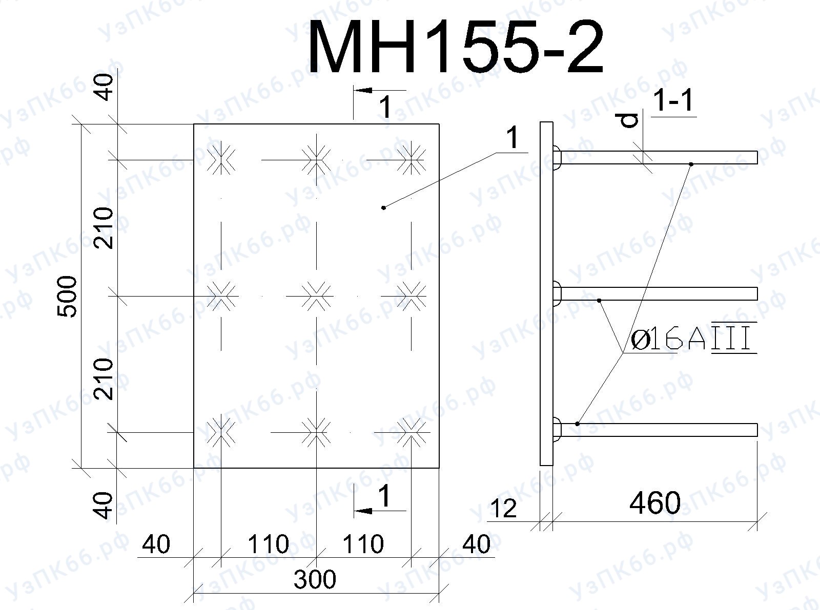 Изделие закладное МН 155-2