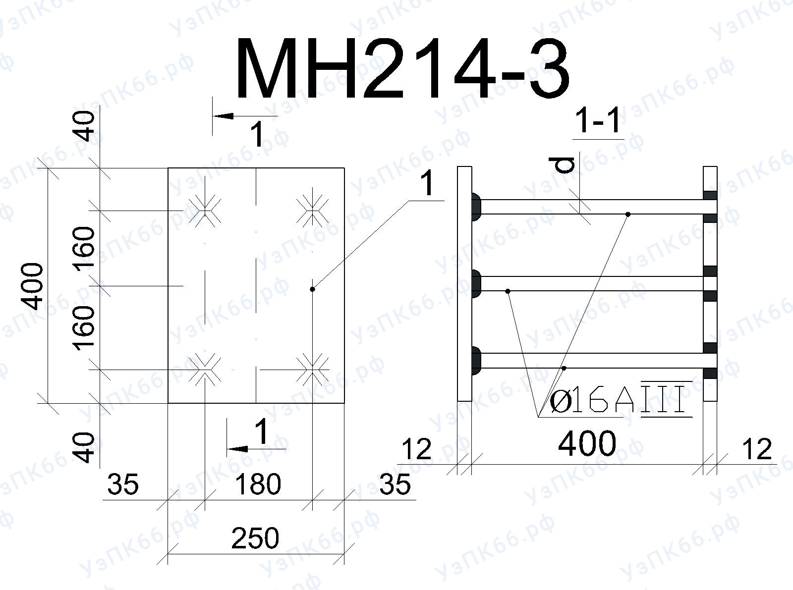 Изделие закладное МН 214-3