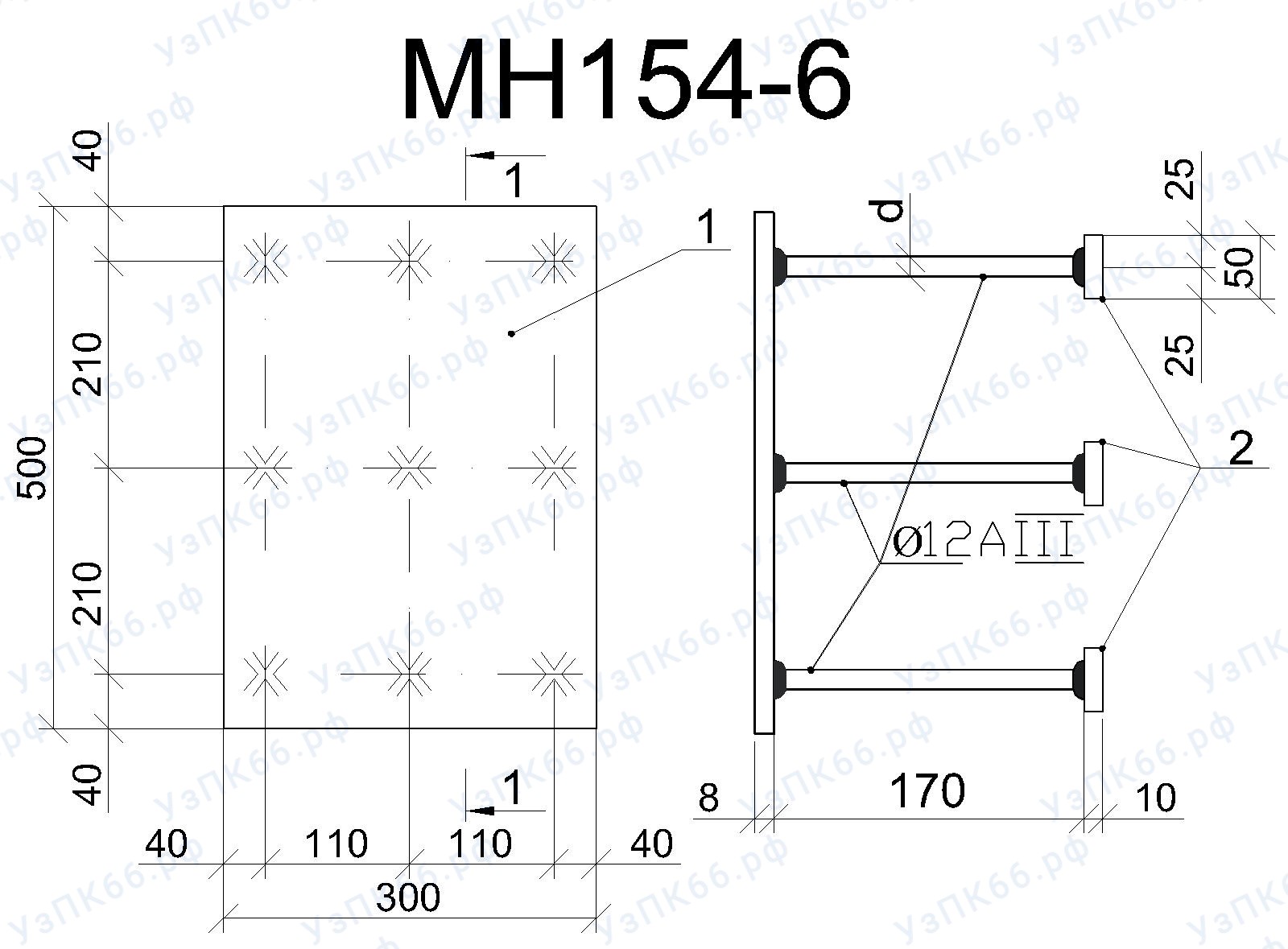 Изделие закладное МН 154-6