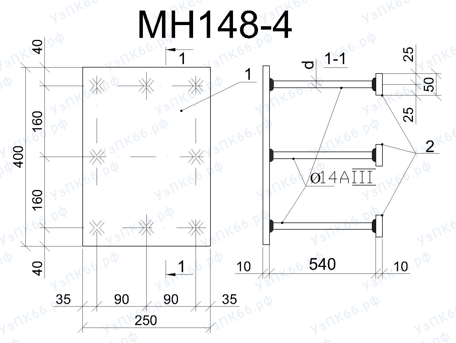 Изделие закладное МН 148-4