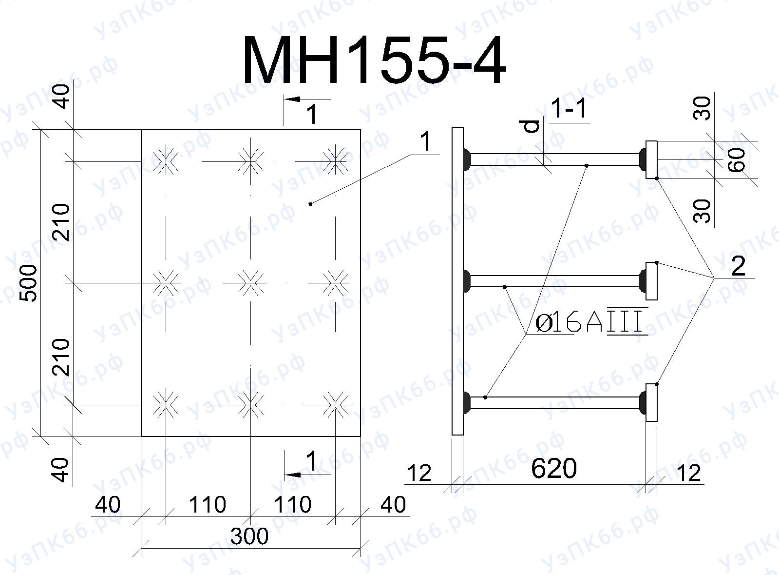 Изделие закладное МН 155-4