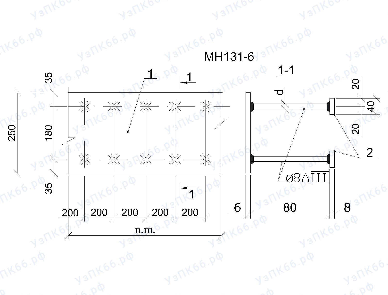 Изделие закладное МН 131-6