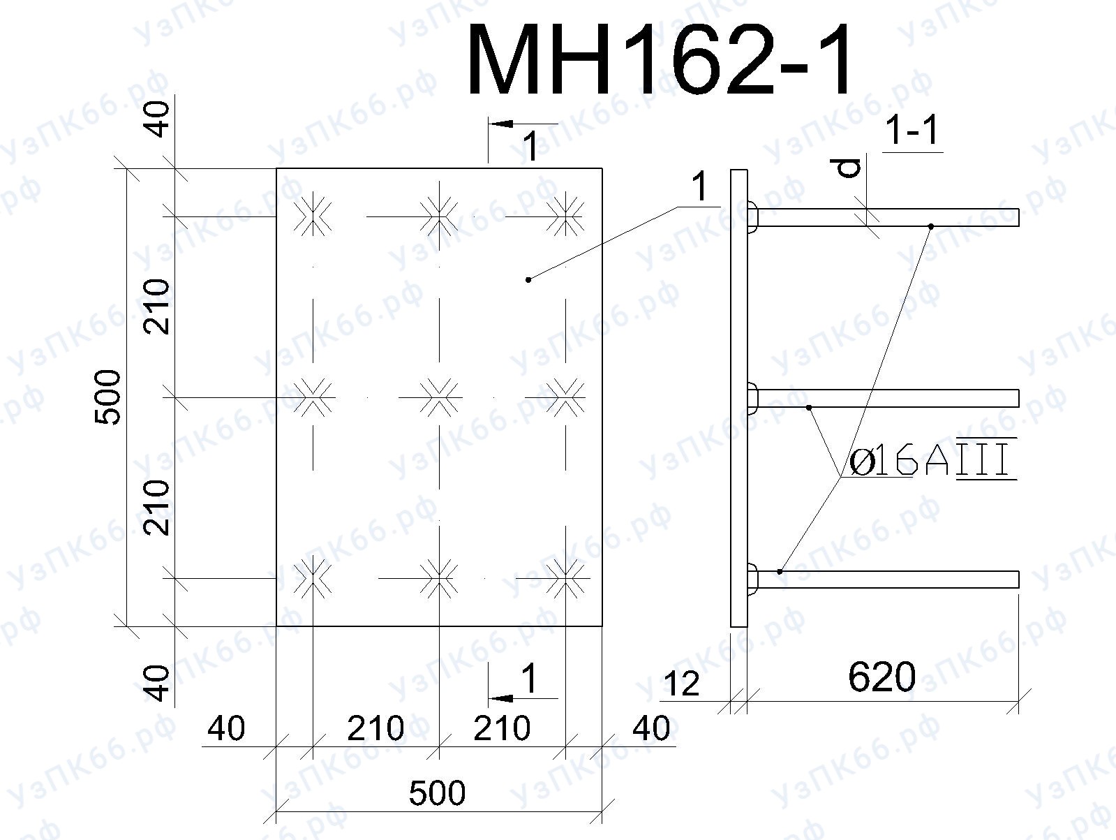 Изделие закладное МН 162-1