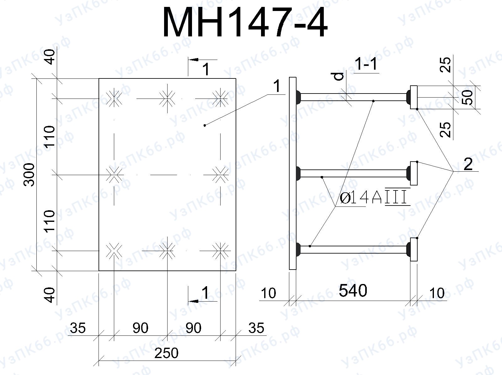 Изделие закладное МН 147-4