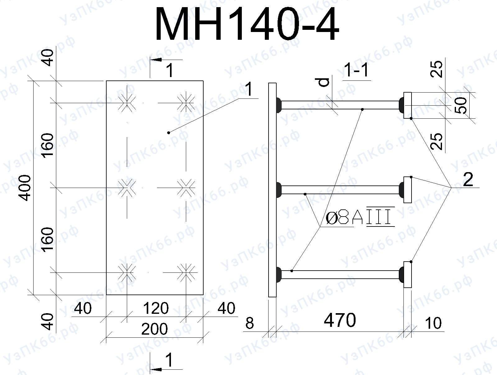 Изделие закладное МН 140-4