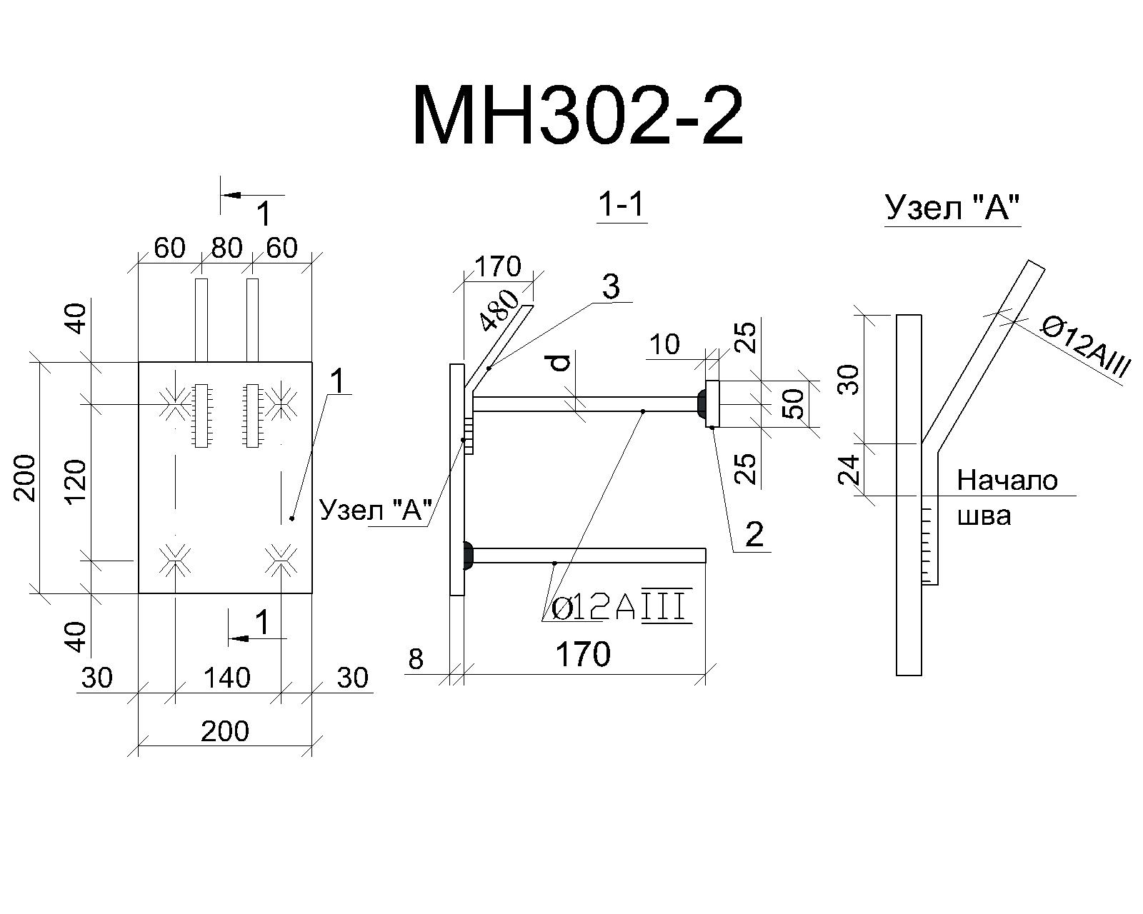 Изделие закладное МН 302-2