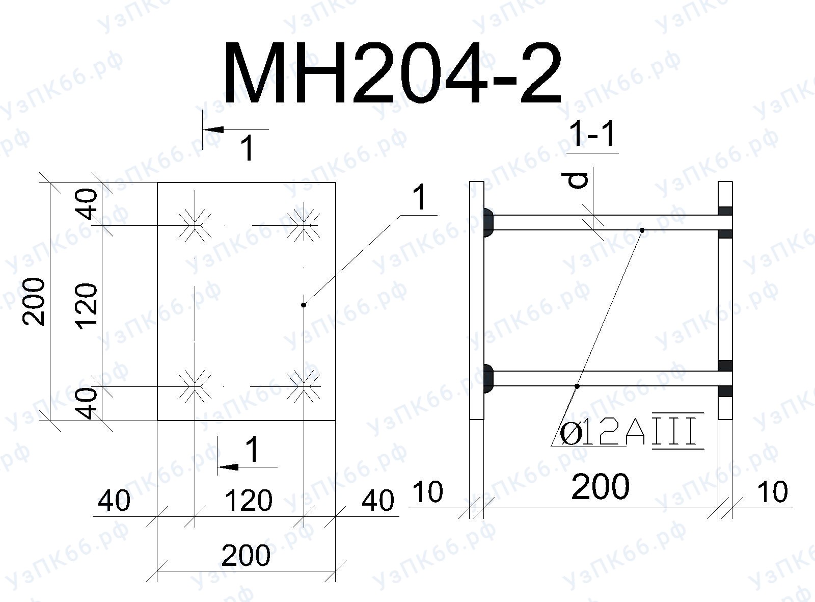 Изделие закладное МН 204-2