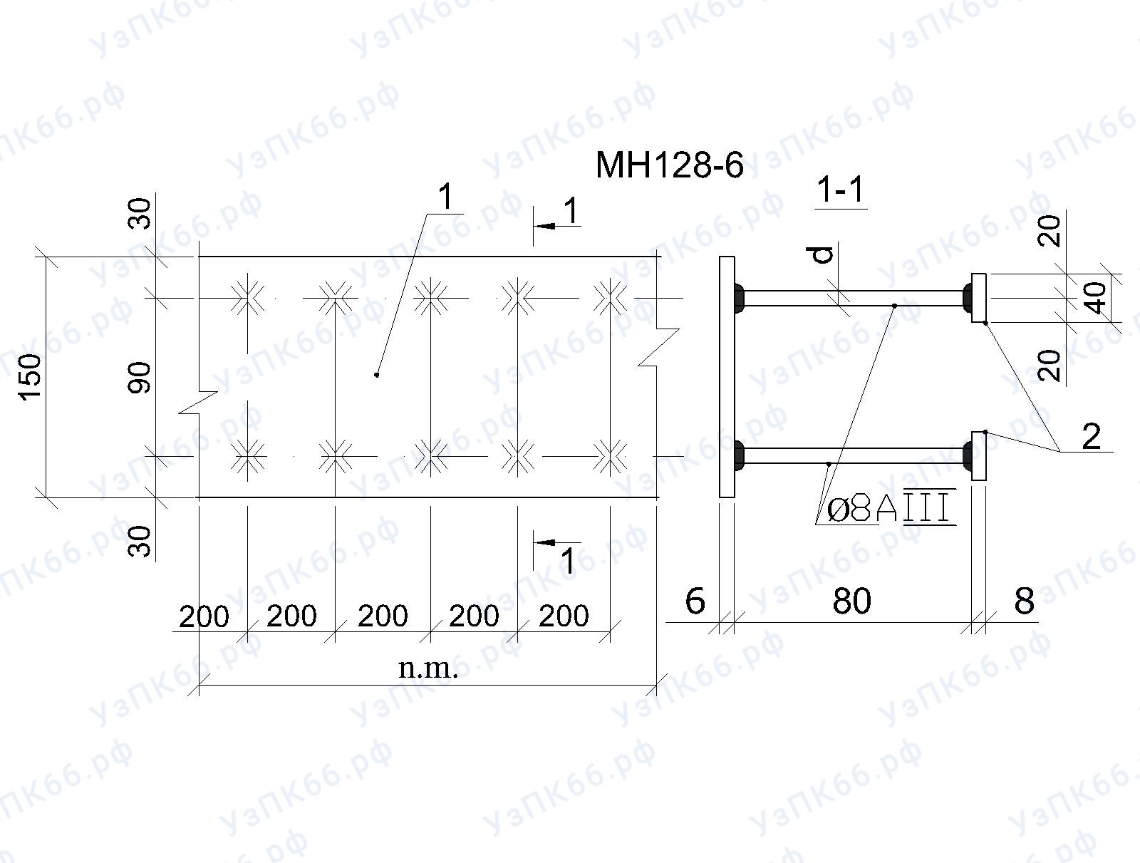 Изделие закладное МН 128-6