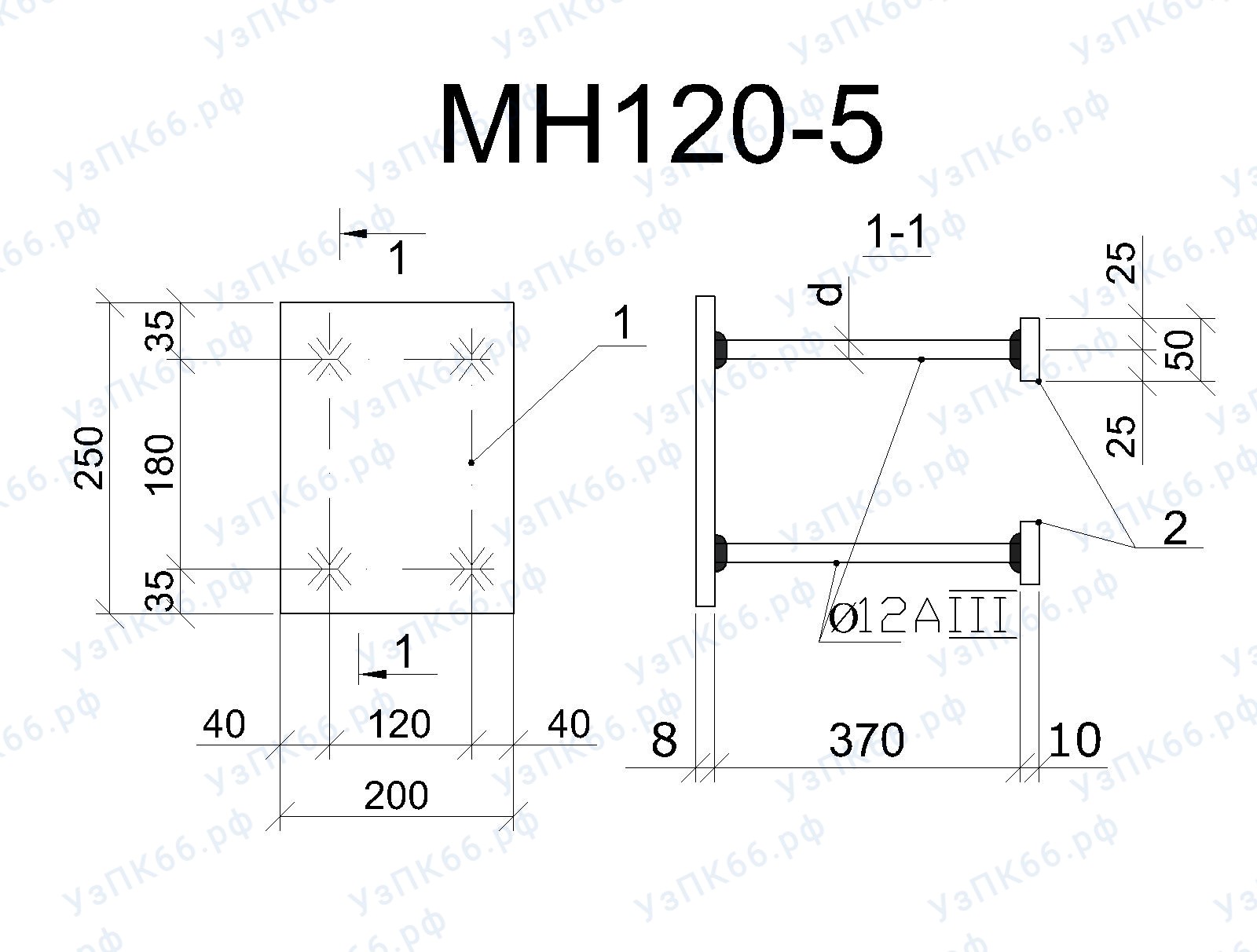 Изделие закладное МН 120-5