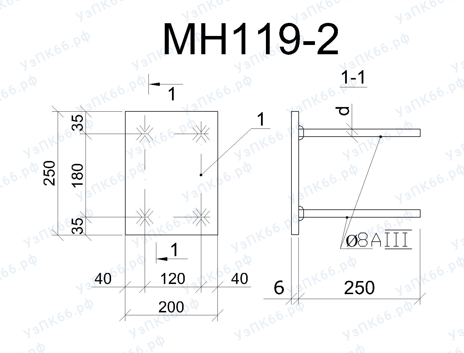 Изделие закладное МН 119-2