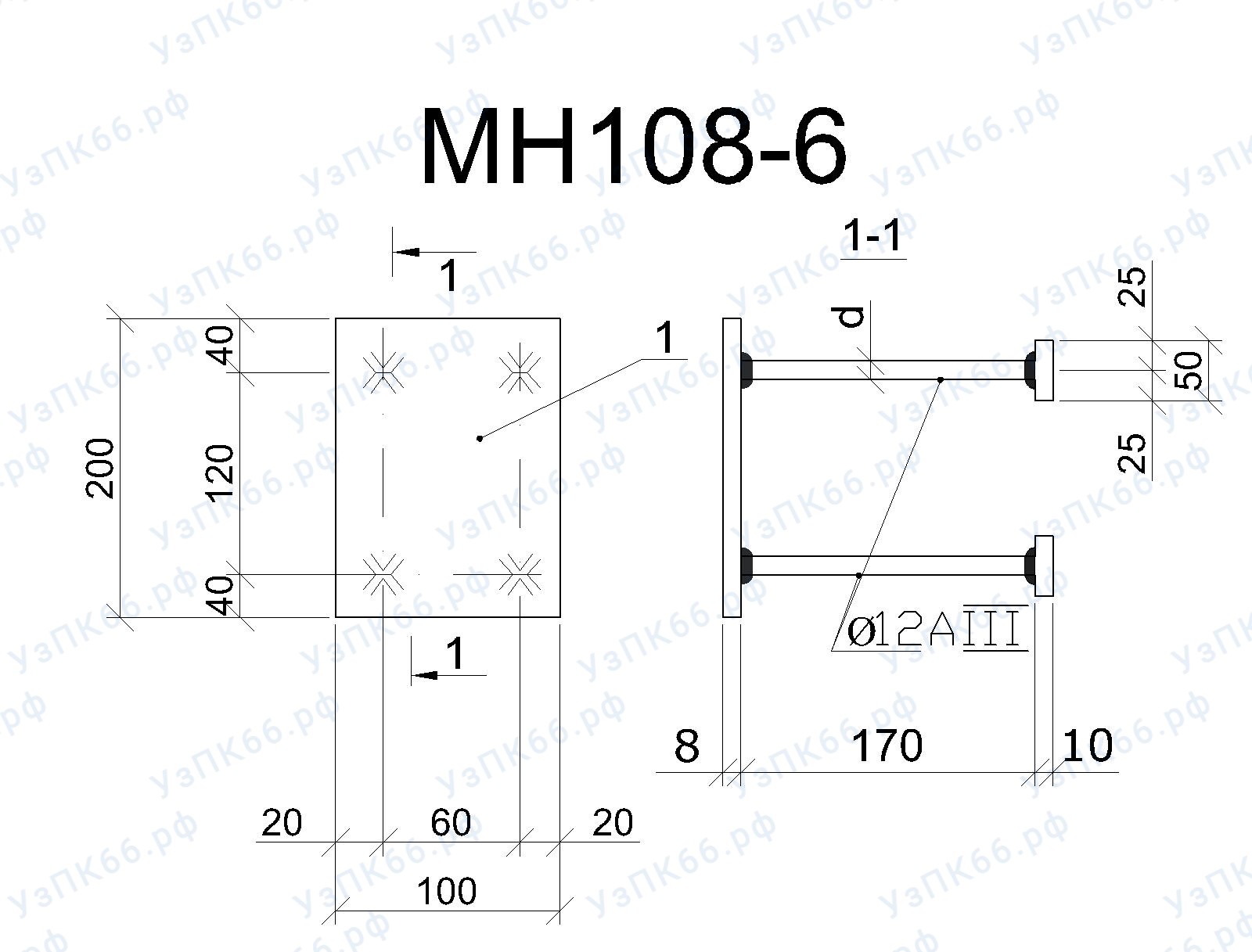 Изделие закладное МН 108-6
