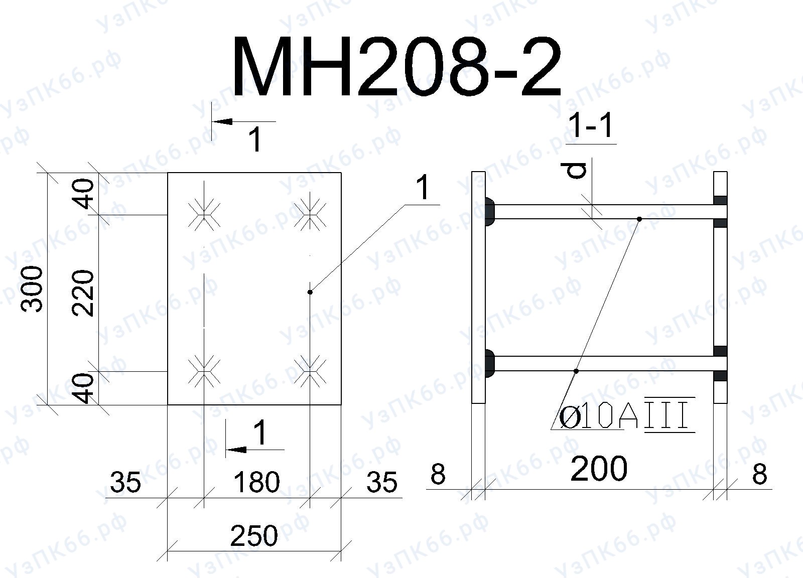 Изделие закладное МН 208-2