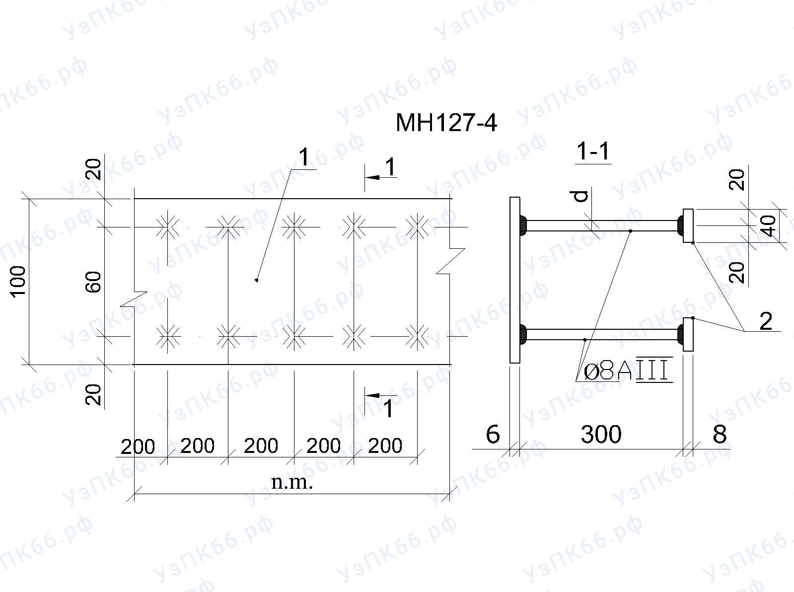 Изделие закладное МН 127-4