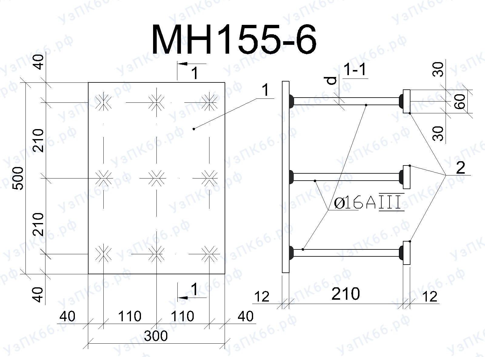 Изделие закладное МН 155-6