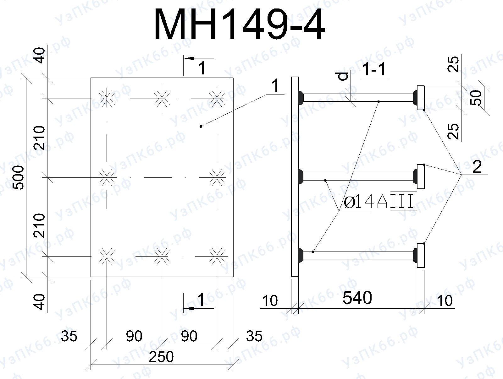 Изделие закладное МН 149-4