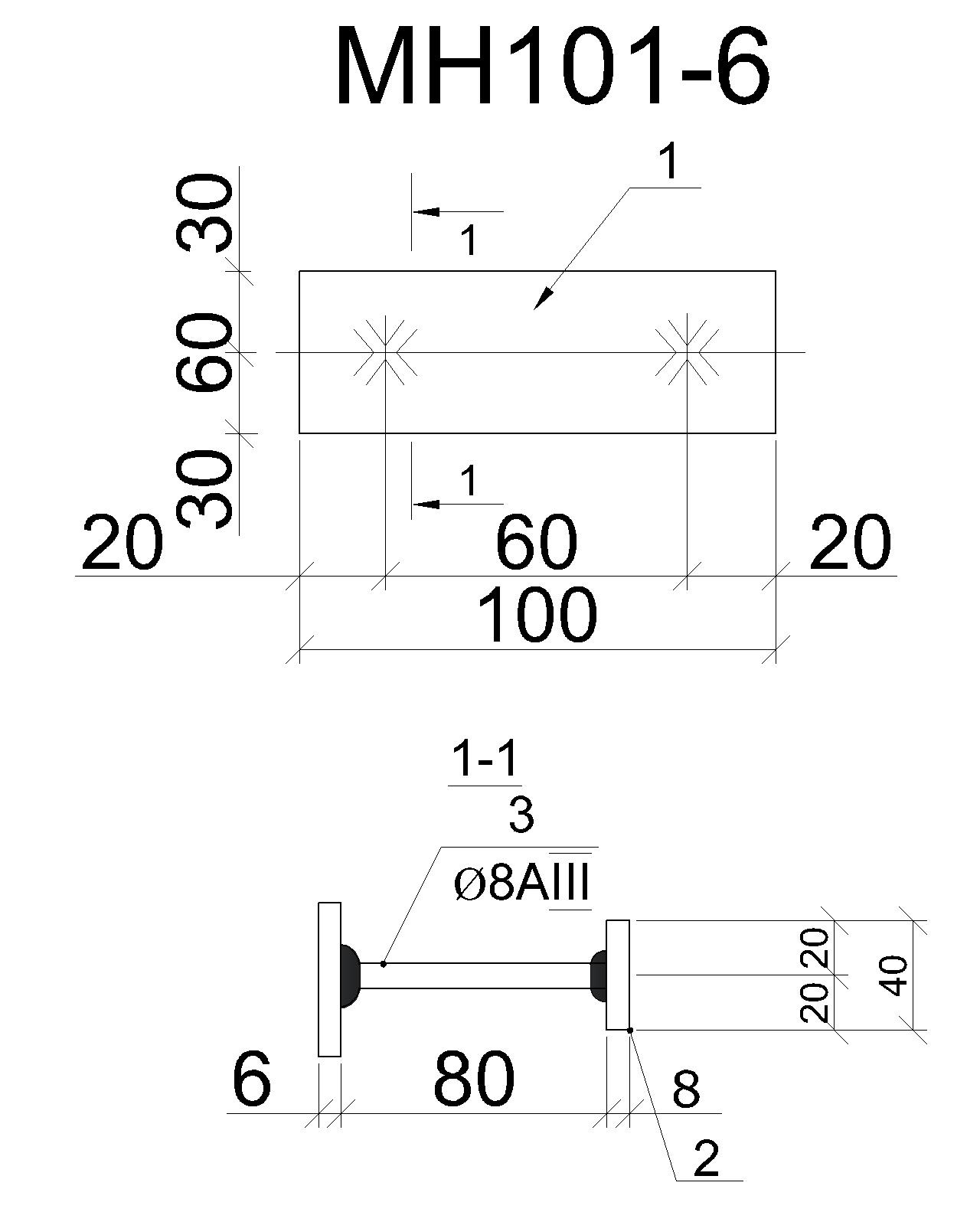 Изделие закладное МН 101-6