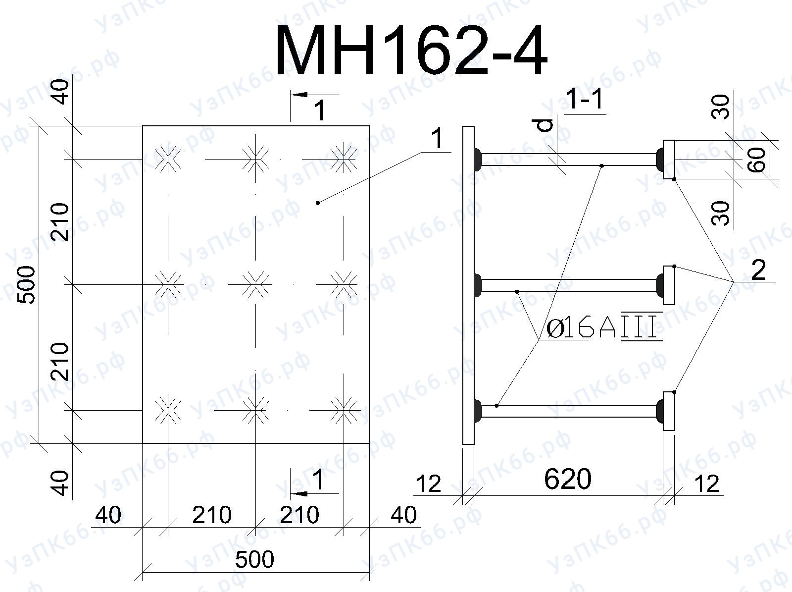 Изделие закладное МН 162-4