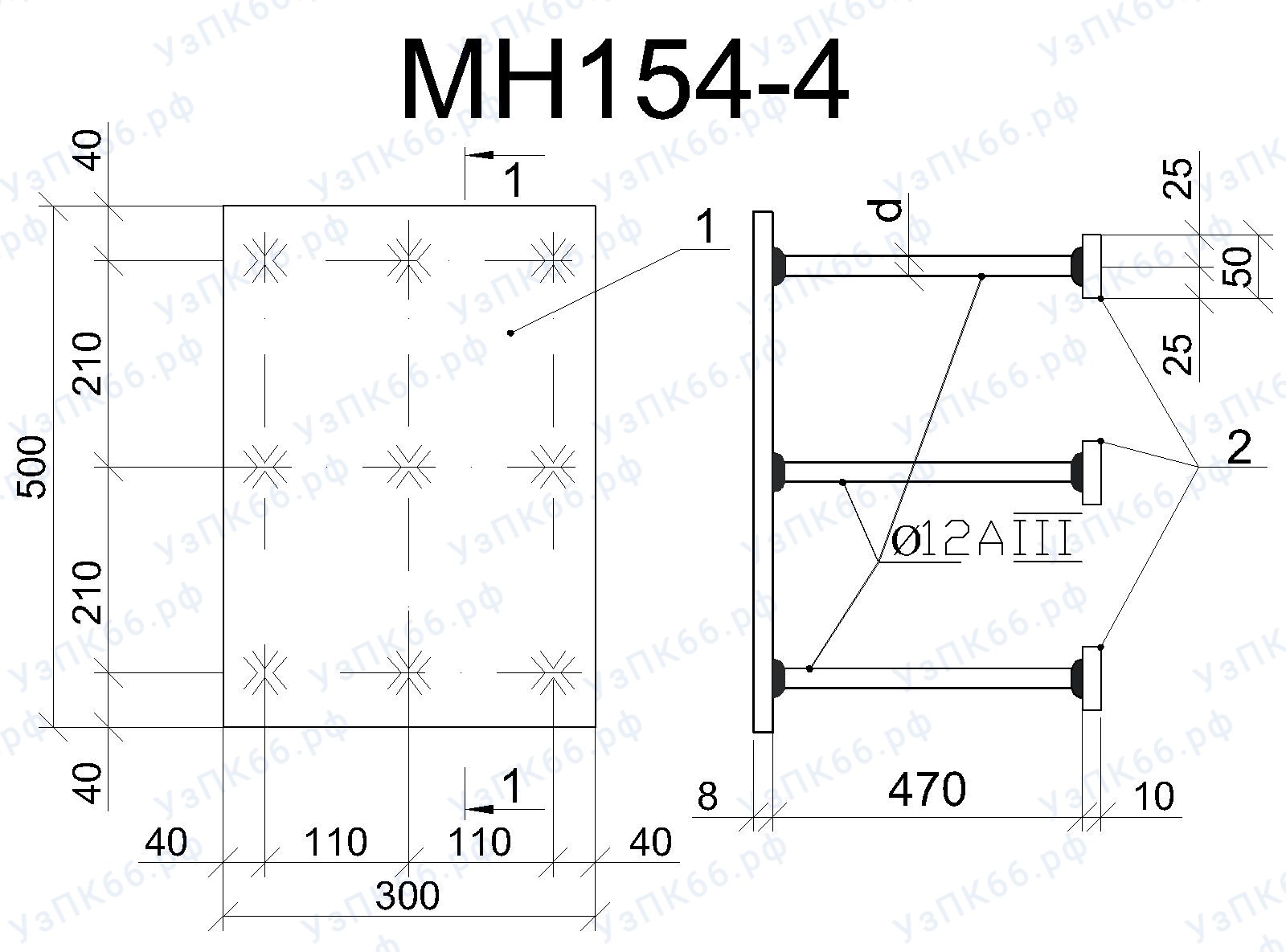 Изделие закладное МН 154-4