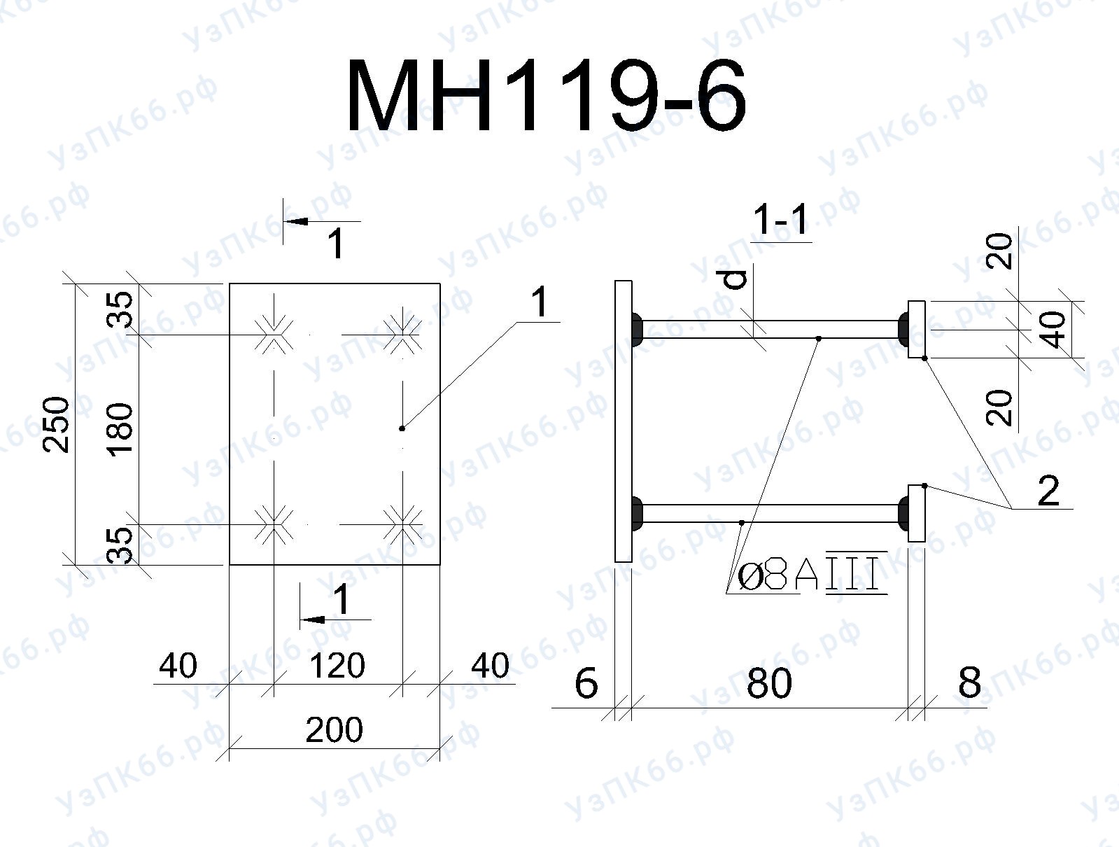 Изделие закладное МН 119-6