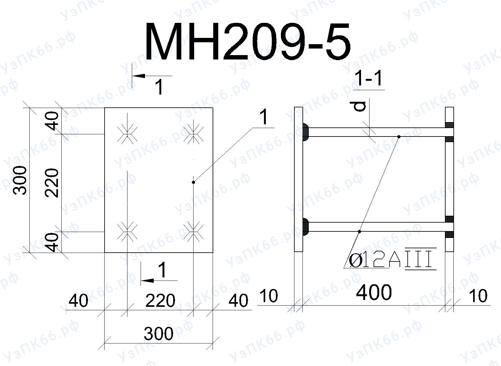 Изделие закладное МН 209-5