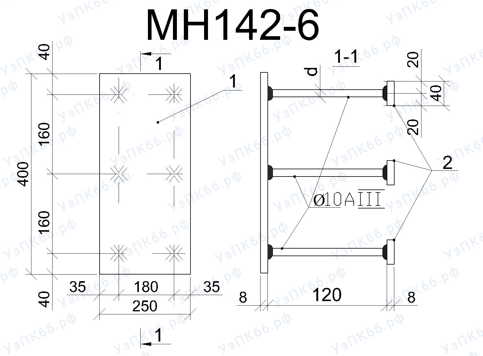 Изделие закладное МН 142-6
