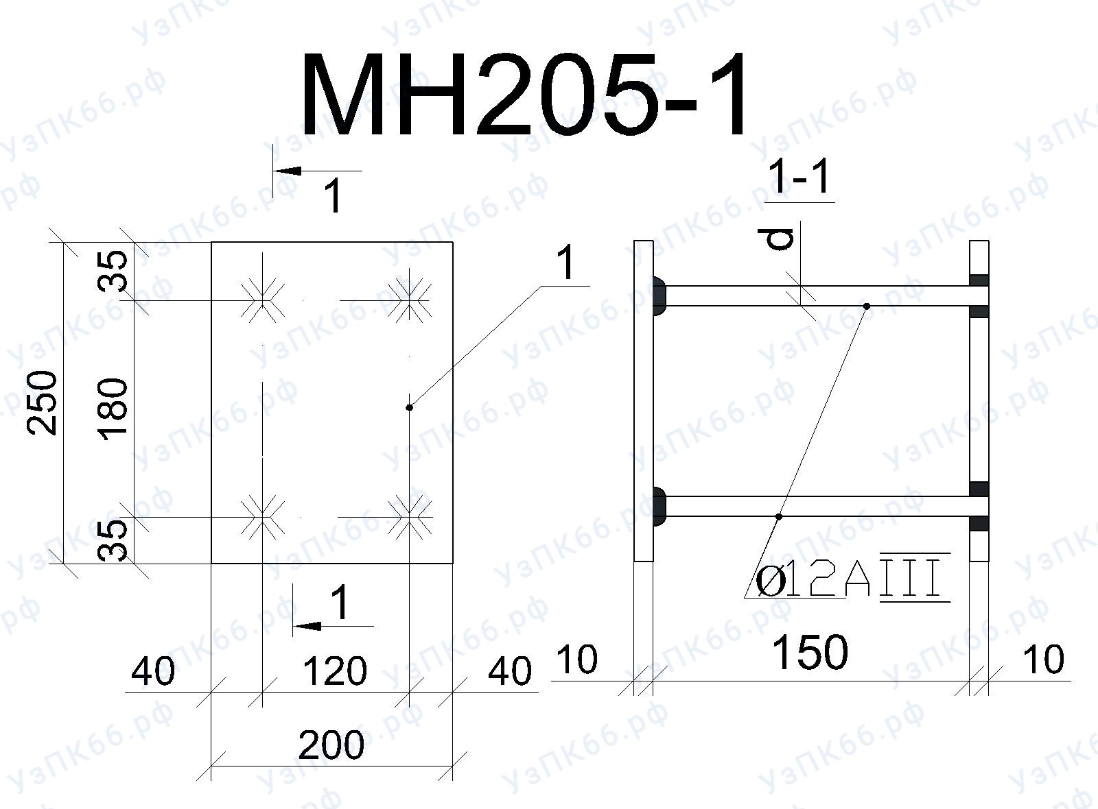 Изделие закладное МН 205-1