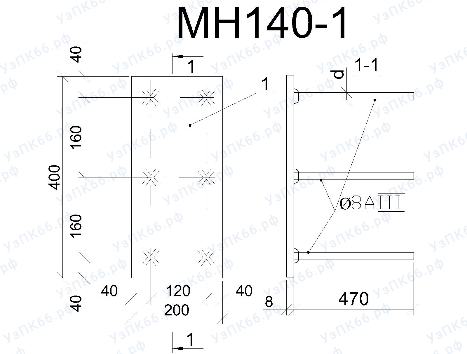 Изделие закладное МН 140-1