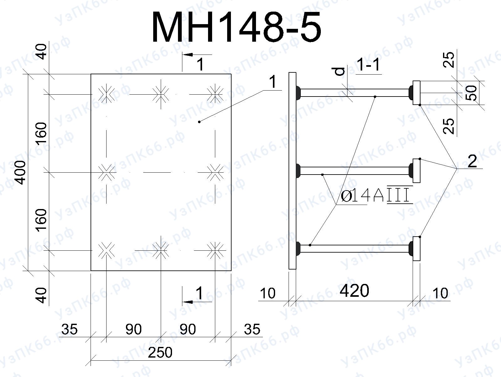 Изделие закладное МН 148-5