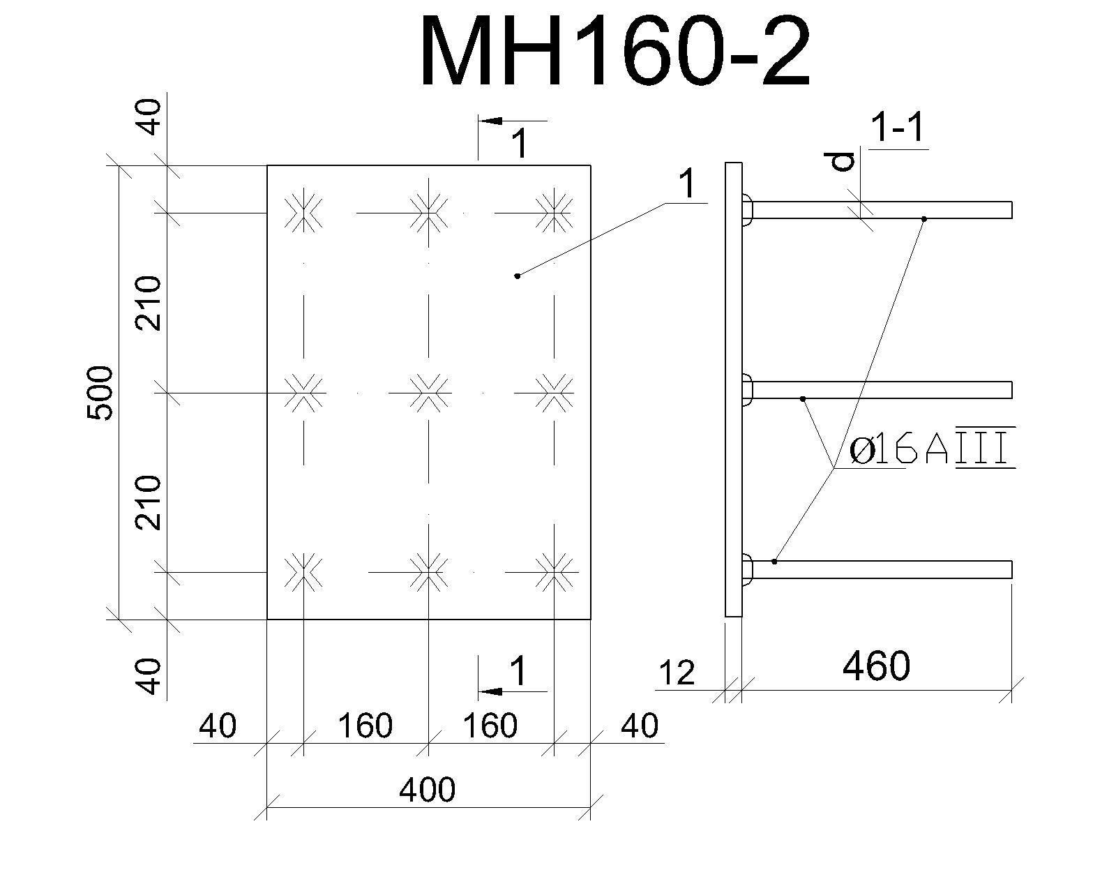 Изделие закладное МН 160-2