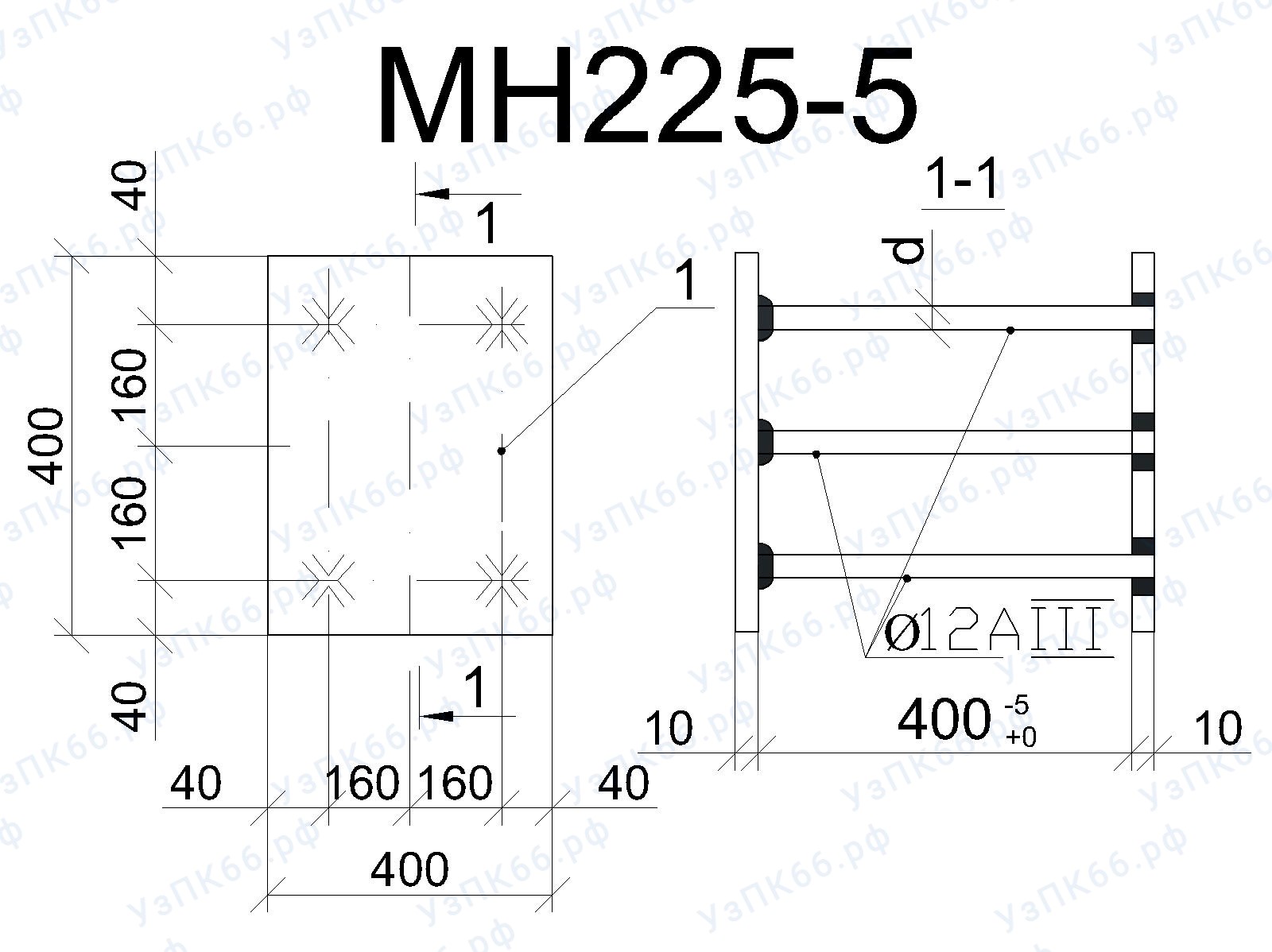 Изделие закладное МН 225-5