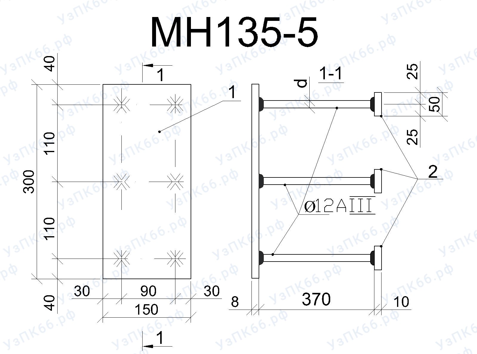 Изделие закладное МН 135-5