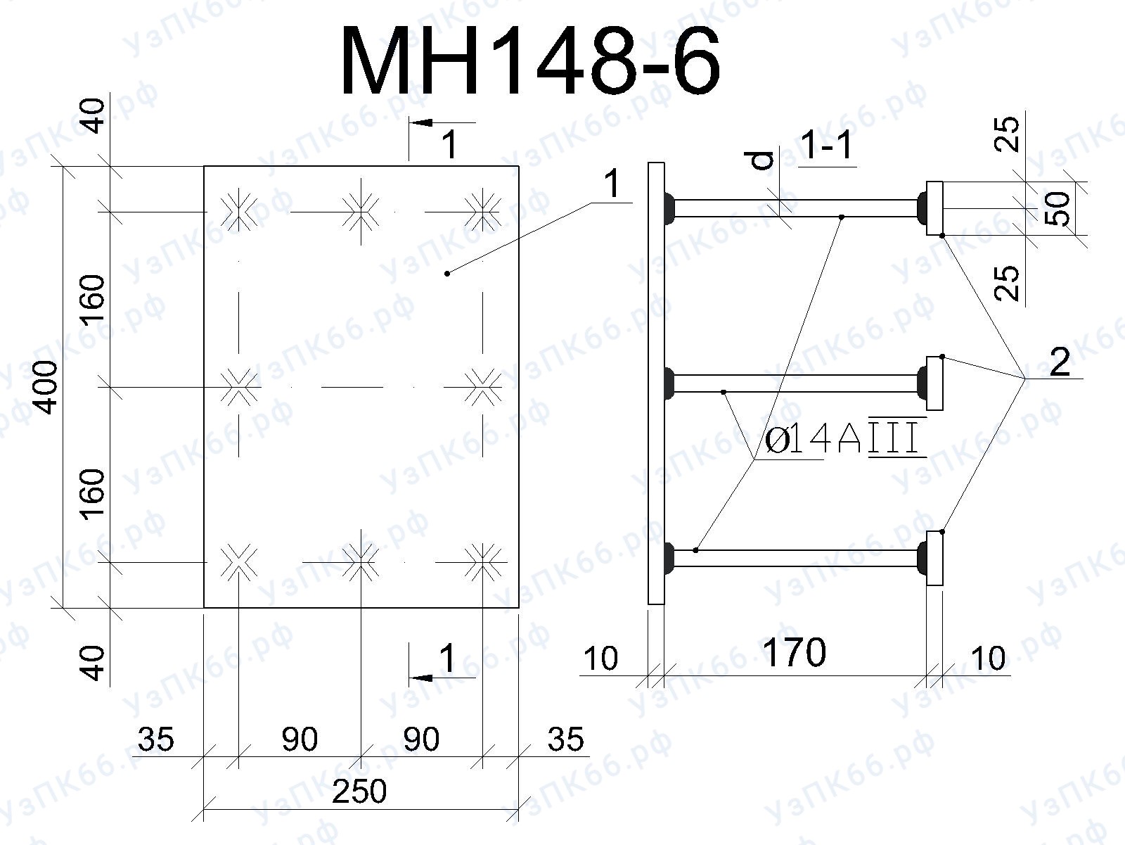 Изделие закладное МН 148-6