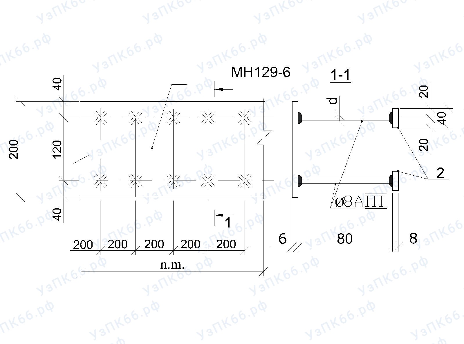 Изделие закладное МН 129-6
