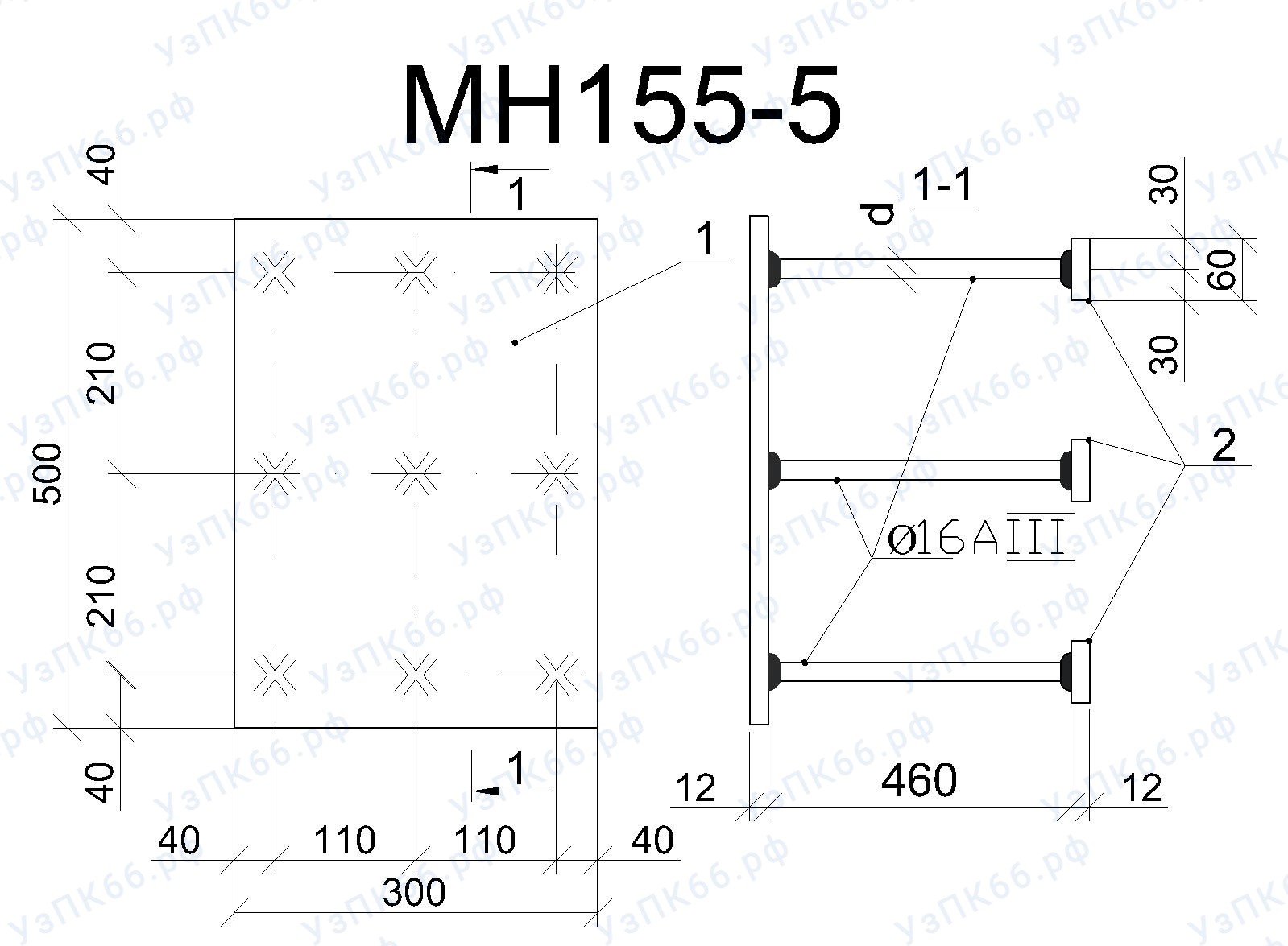 Изделие закладное МН 155-5
