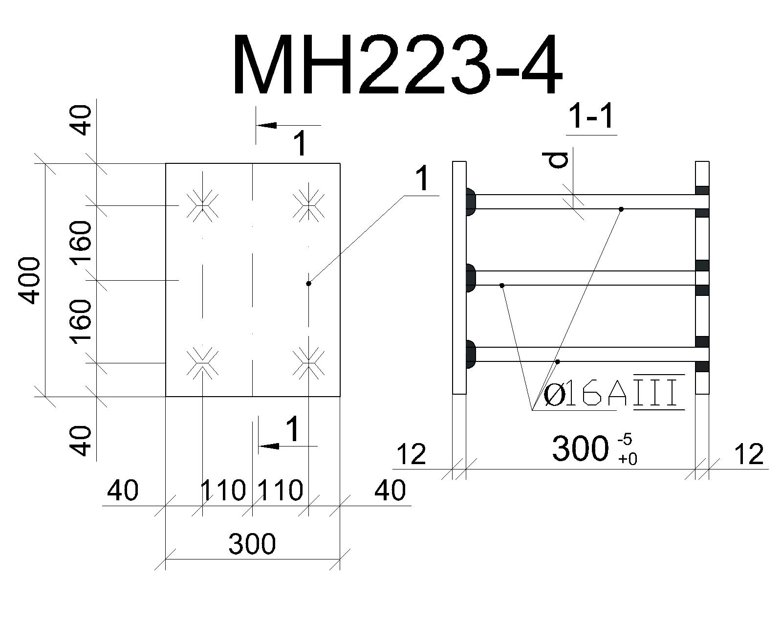 Изделие закладное МН 223-4