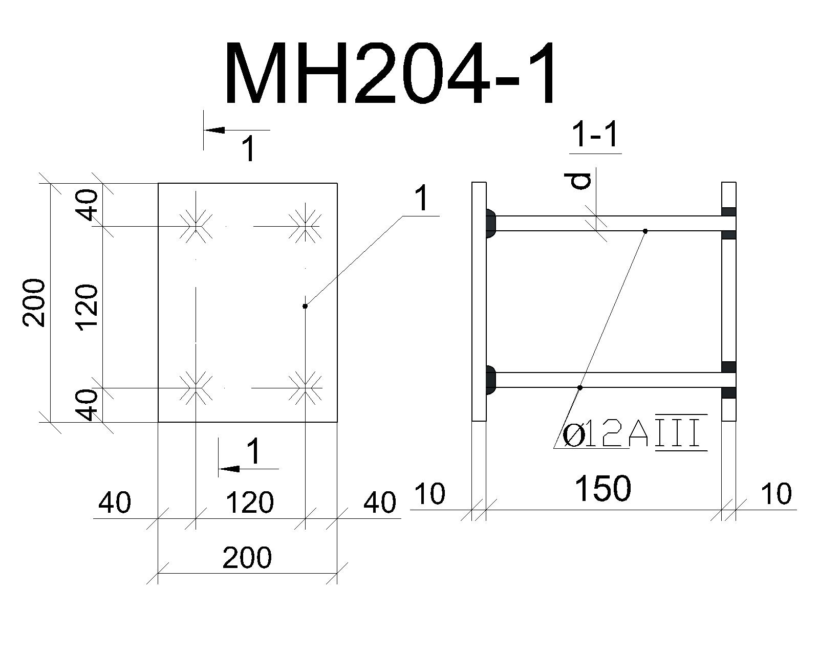 Изделие закладное МН 204-1