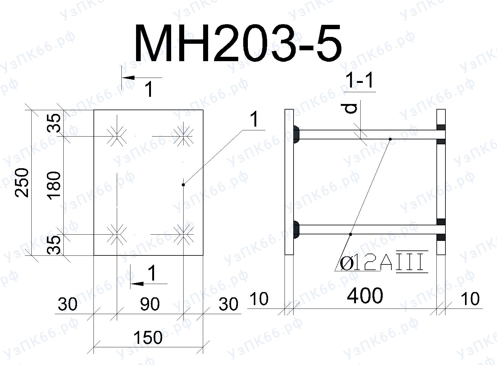 Изделие закладное МН 203-5