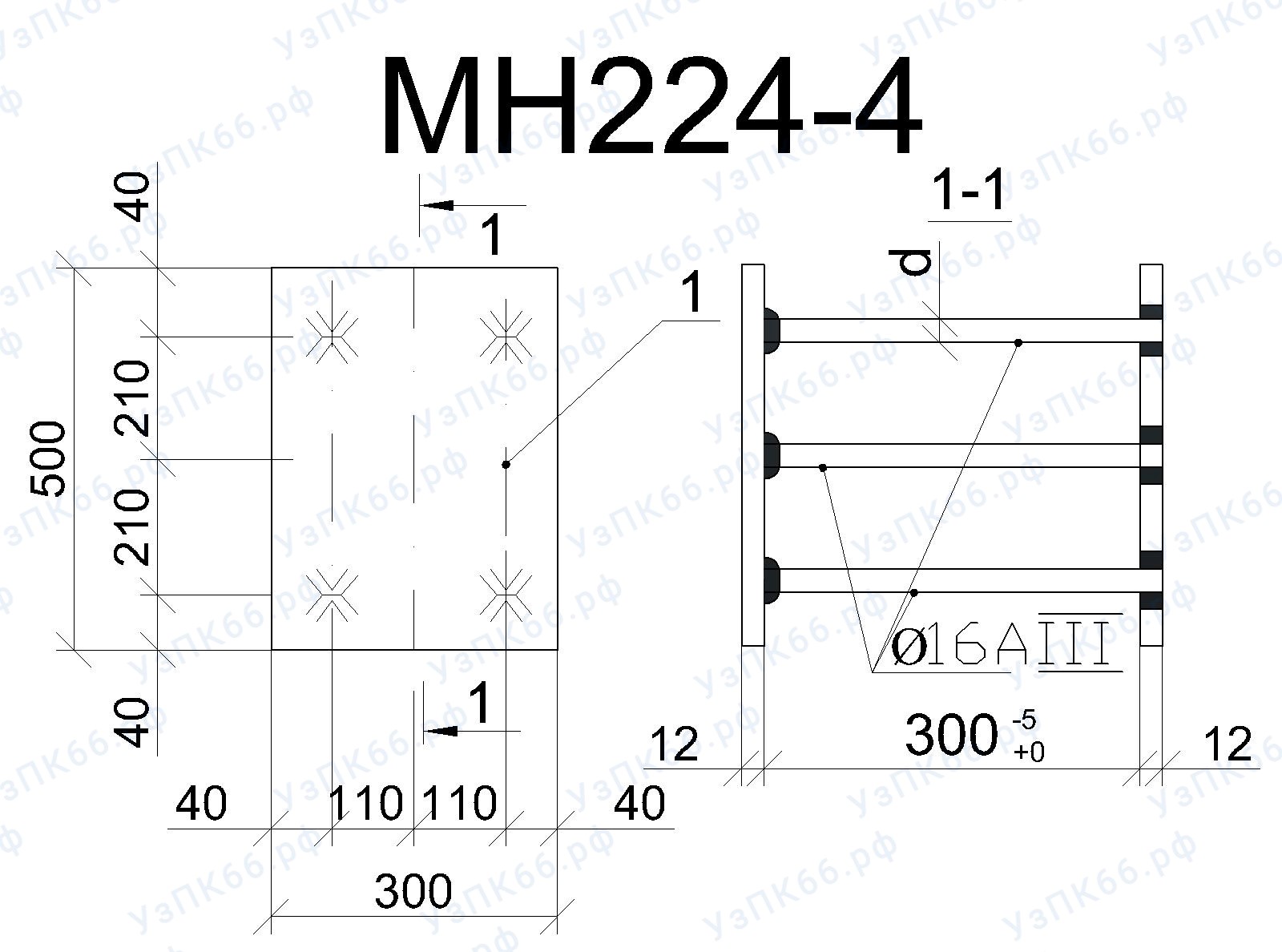 Изделие закладное МН 224-4