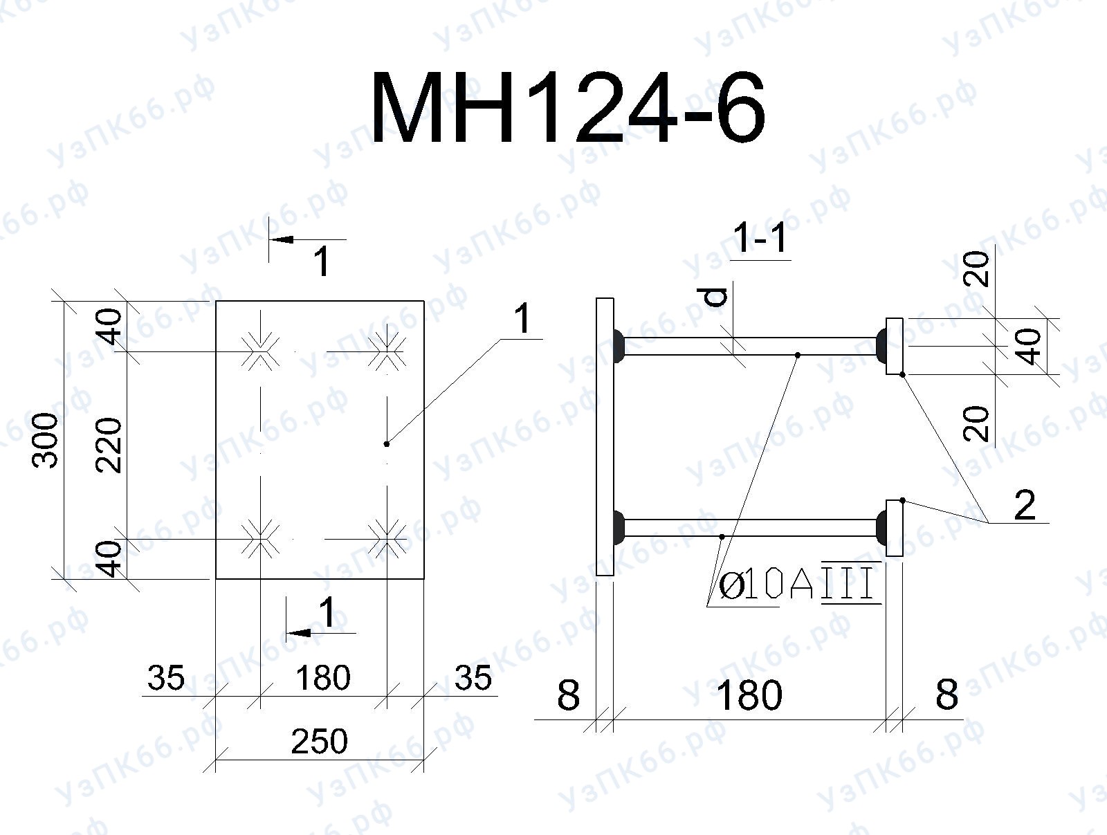 Изделие закладное МН 124-6