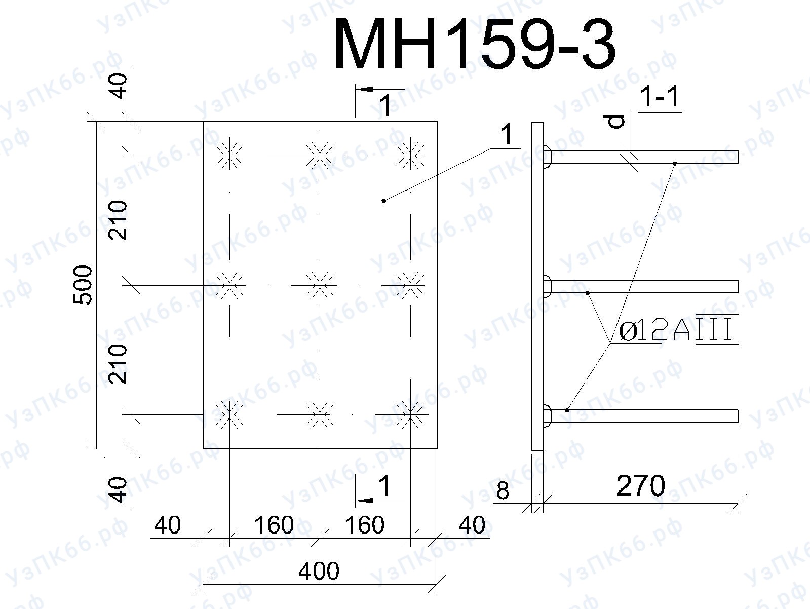 Изделие закладное МН 159-3