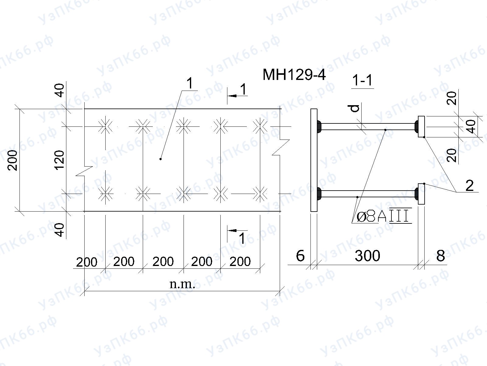Изделие закладное МН 129-4
