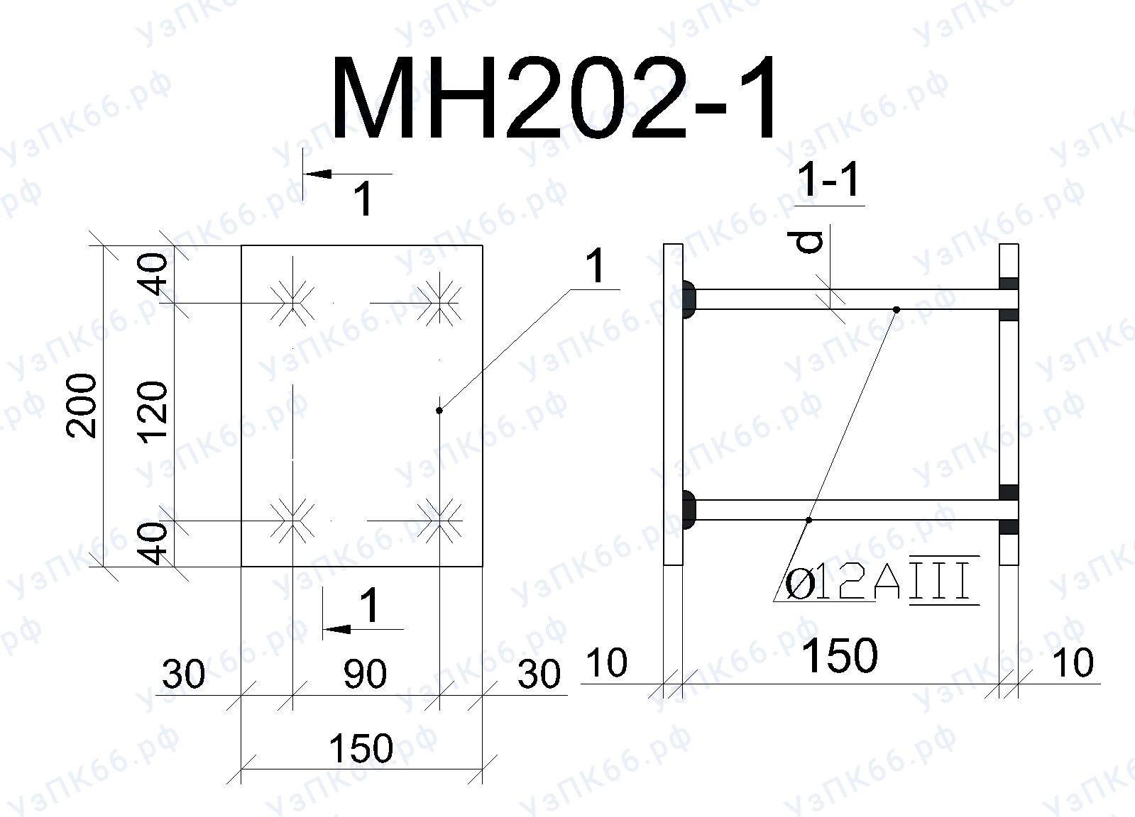 Изделие закладное МН 202-1