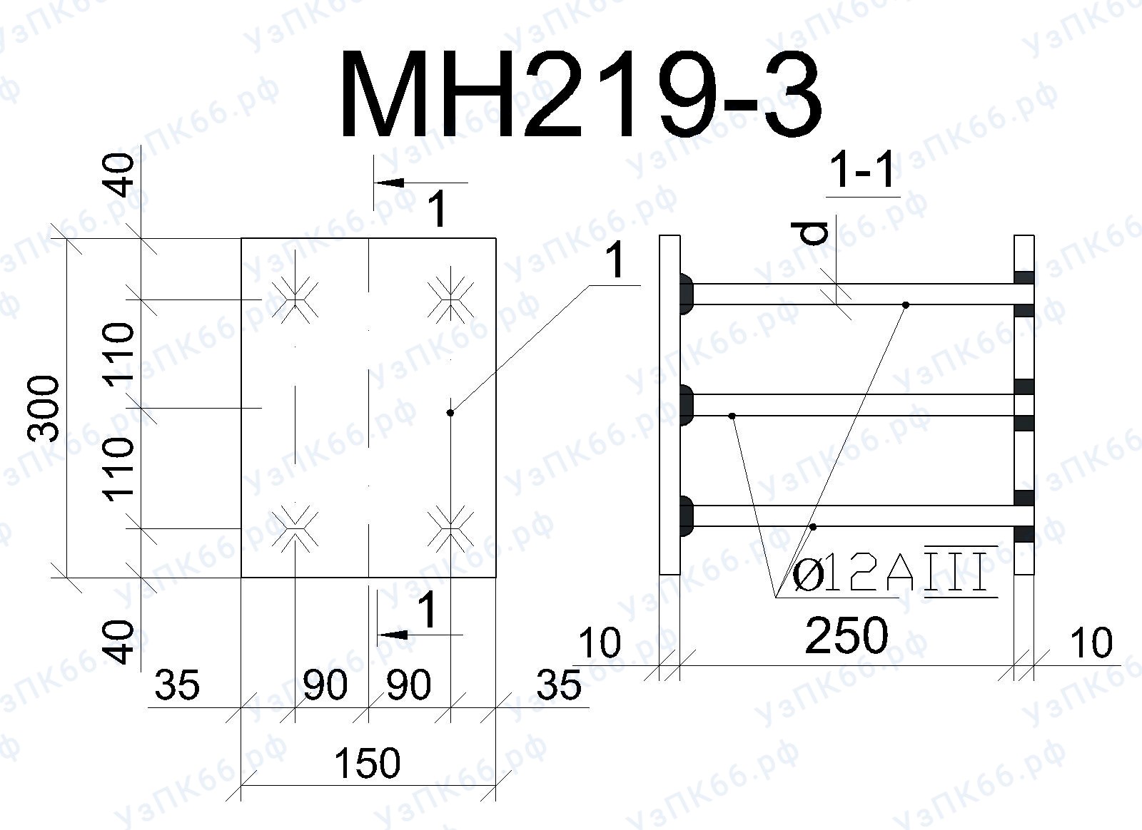 Изделие закладное МН 219-3