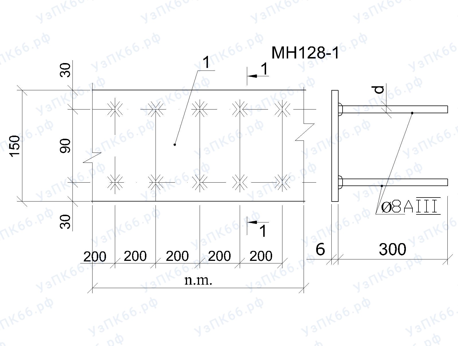 Изделие закладное МН 128-1