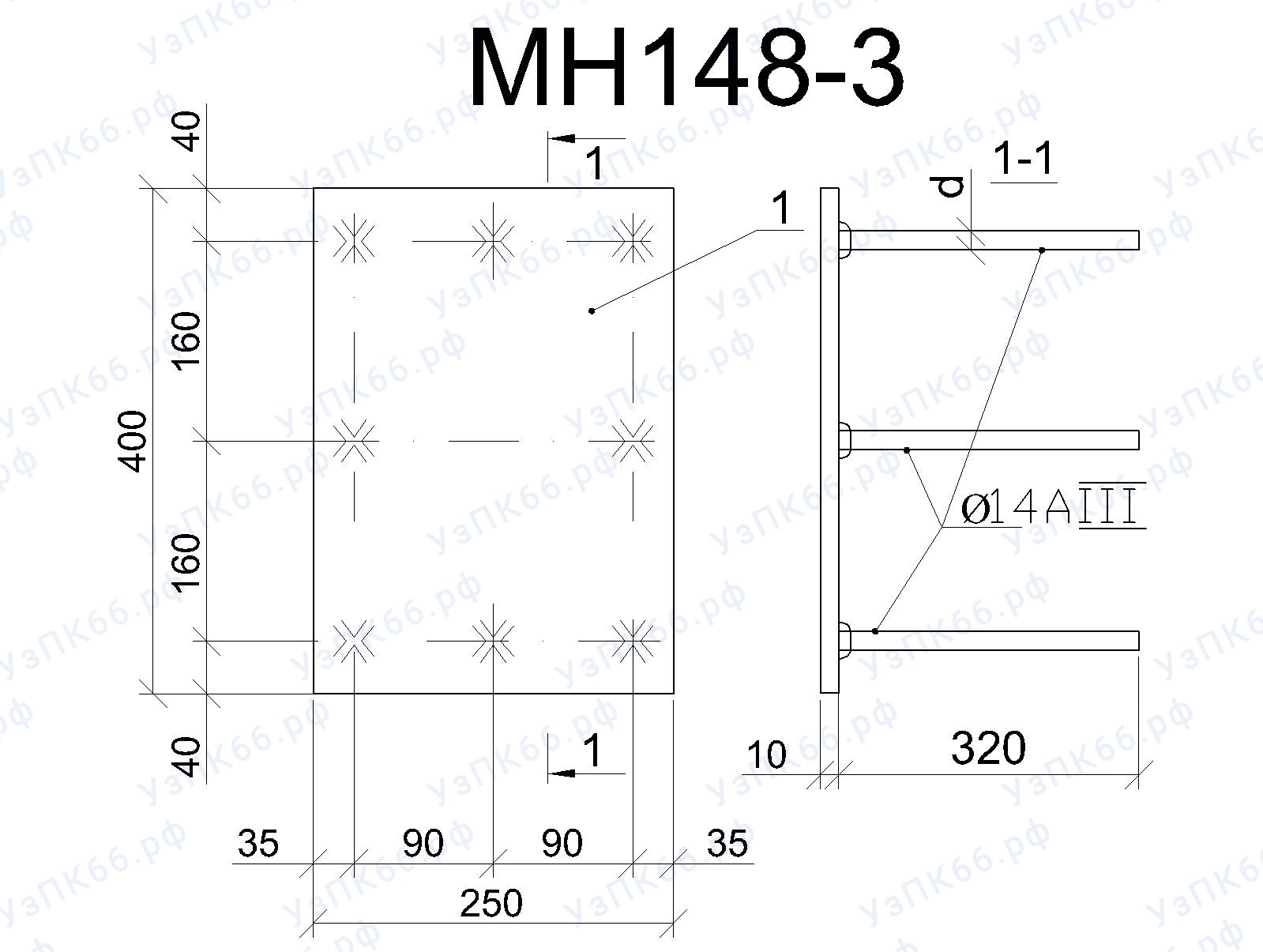 Изделие закладное МН 148-3