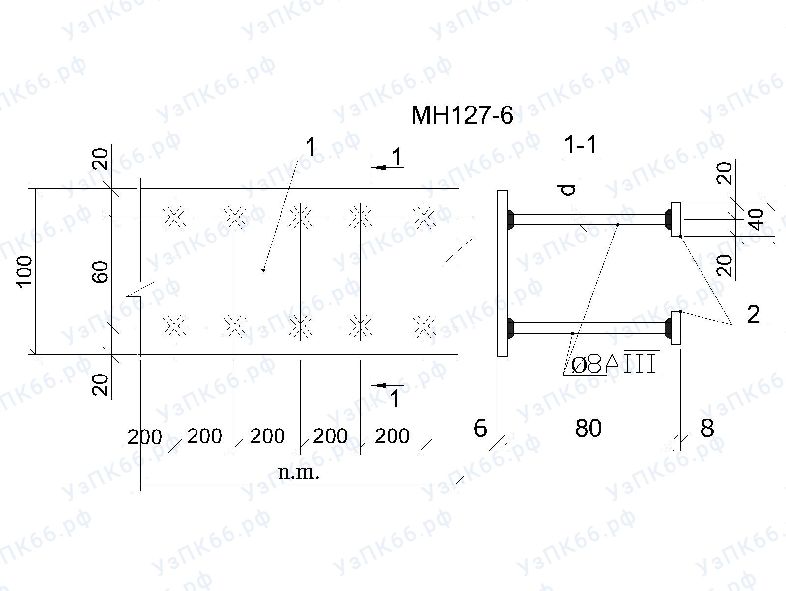 Изделие закладное МН 127-6