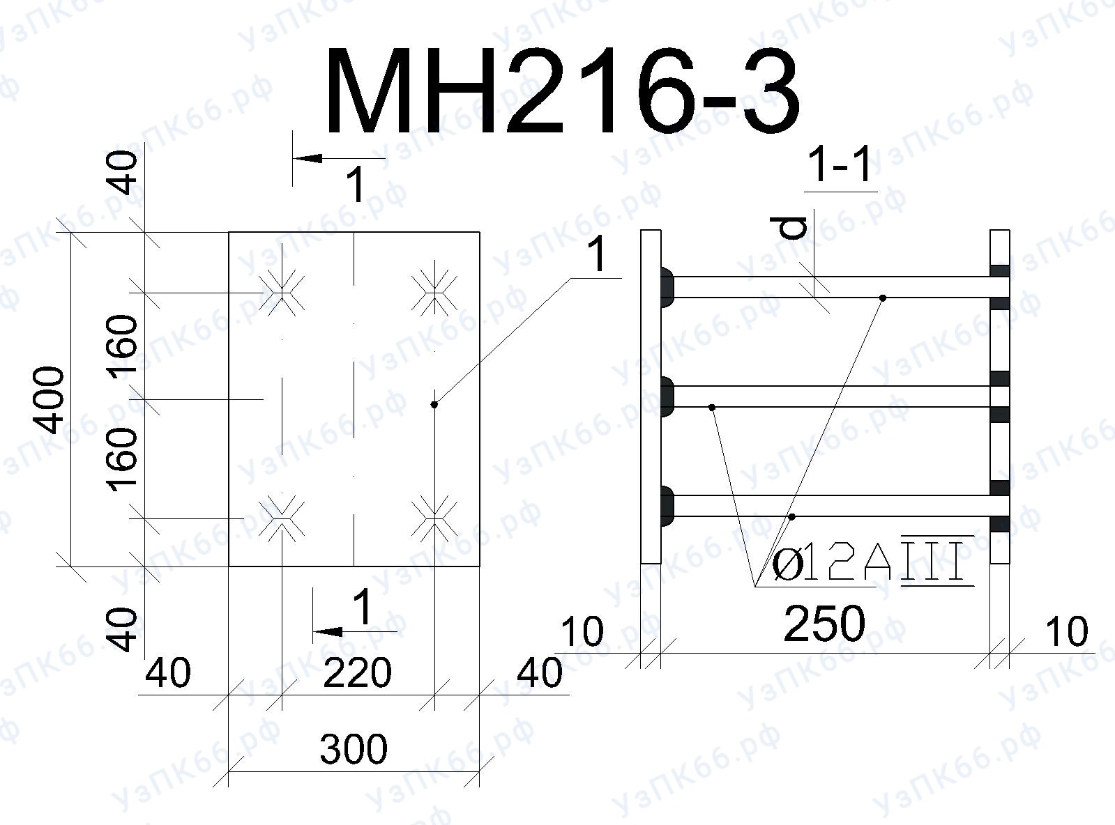 Изделие закладное МН 216-3
