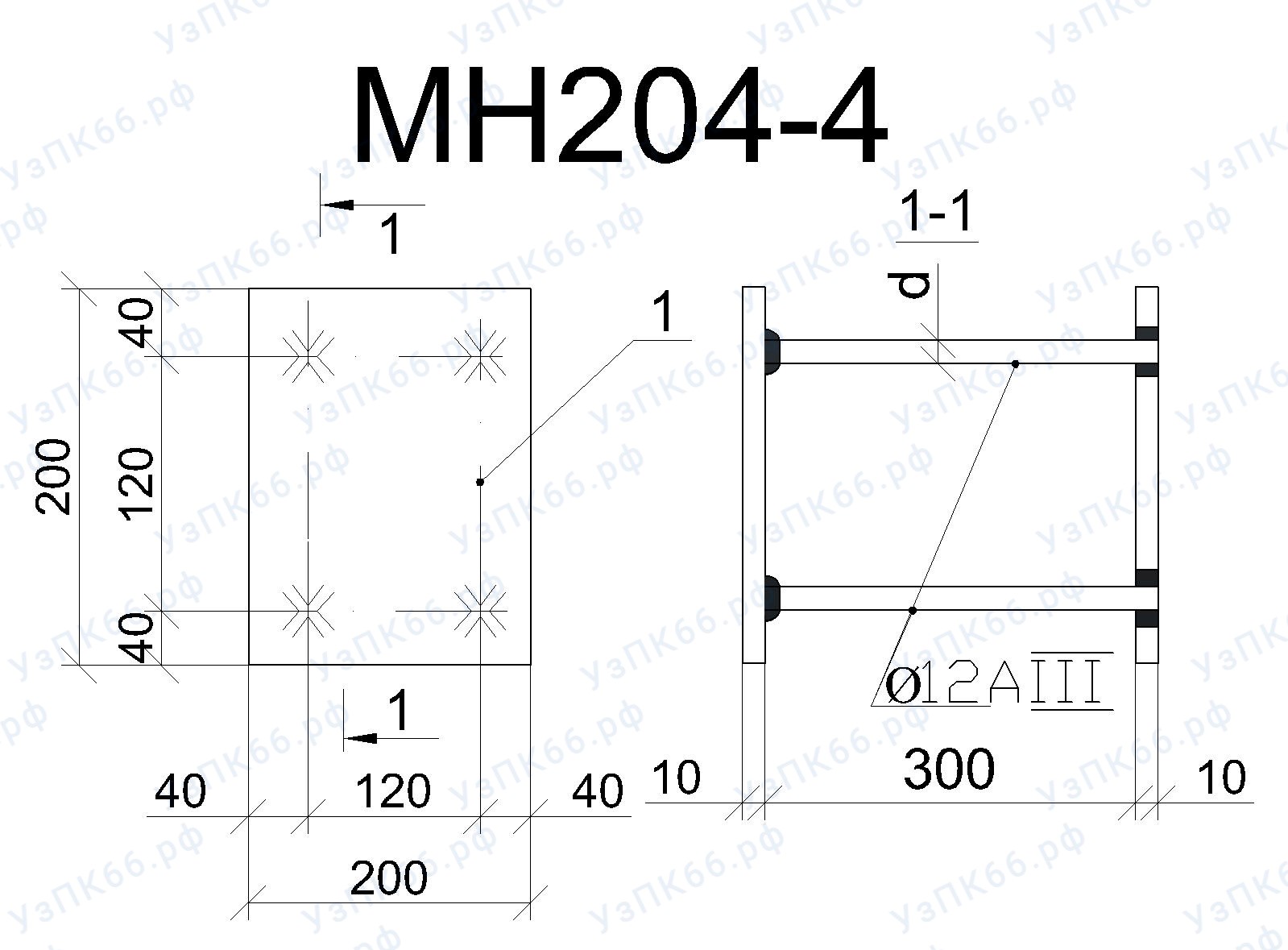 Изделие закладное МН 204-4