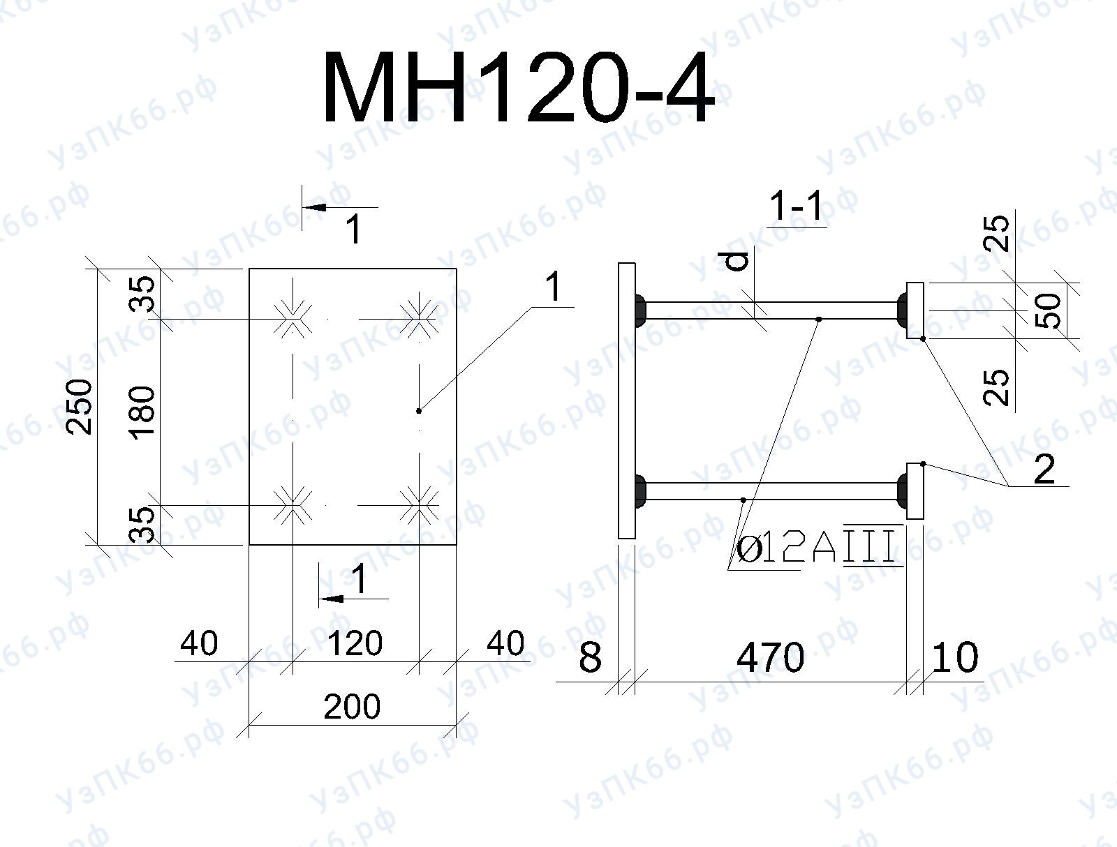 Изделие закладное МН 120-4