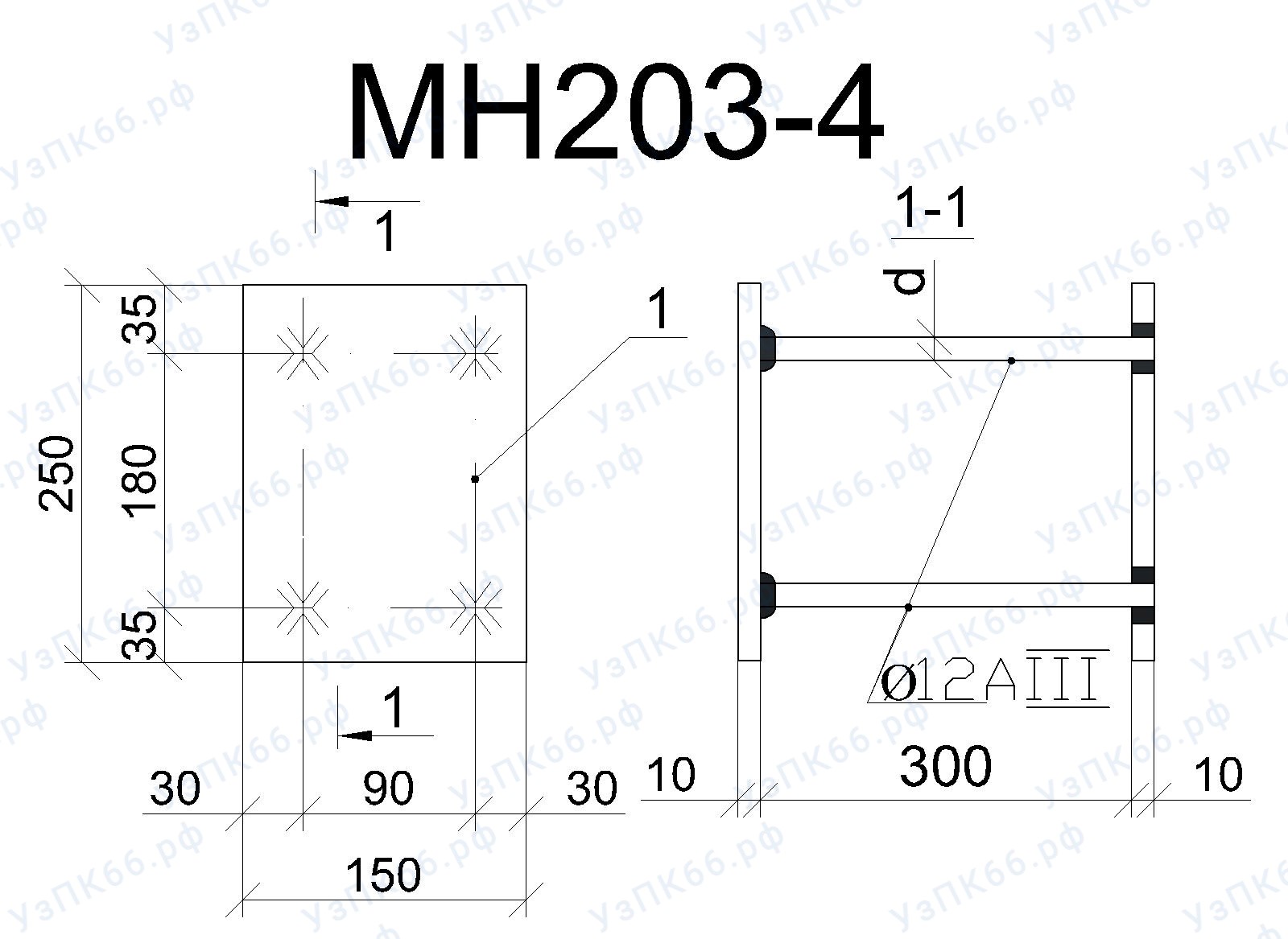 Изделие закладное МН 203-4